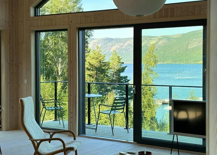 Designer Cabin By Lake Nisser With View And Sauna Treungen photo